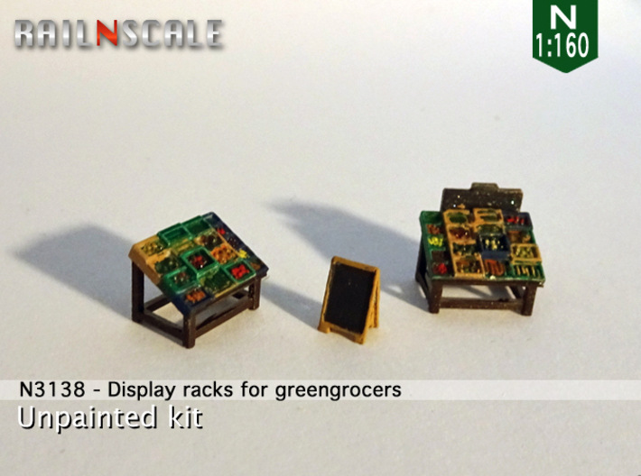Display racks for greengrocers (N 1:160) 3d printed
