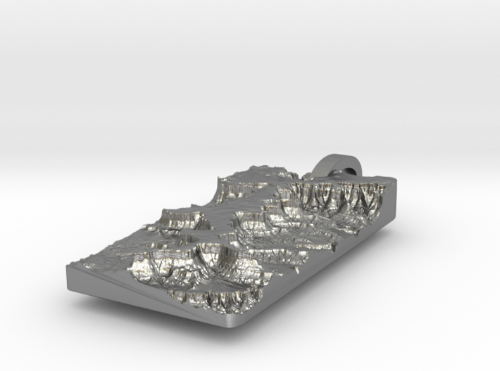 Island In The Sky Map Pendant: Medium 3d printed