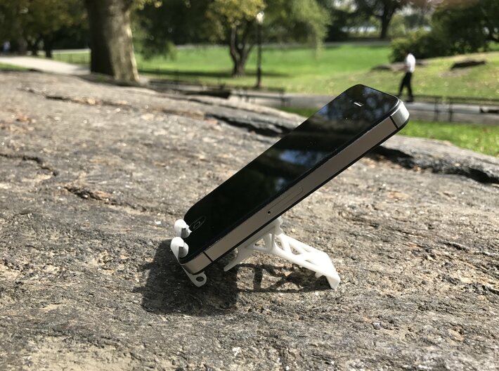 The Roo smartphone stand & cord wrap (kickstand) 3d printed 