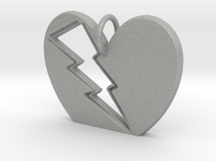 Lightening in your Heart pendant 3d printed