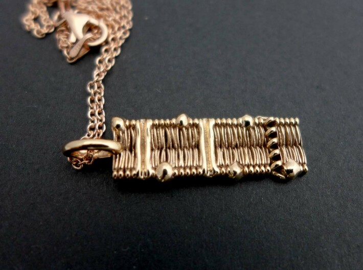 Cell Membrane Pendant - Science Jewelry 3d printed Cell Membrane Pendant in polished bronze