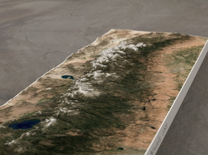 Sierra Nevada, CA/NV, USA, 1:1500000 3d printed 