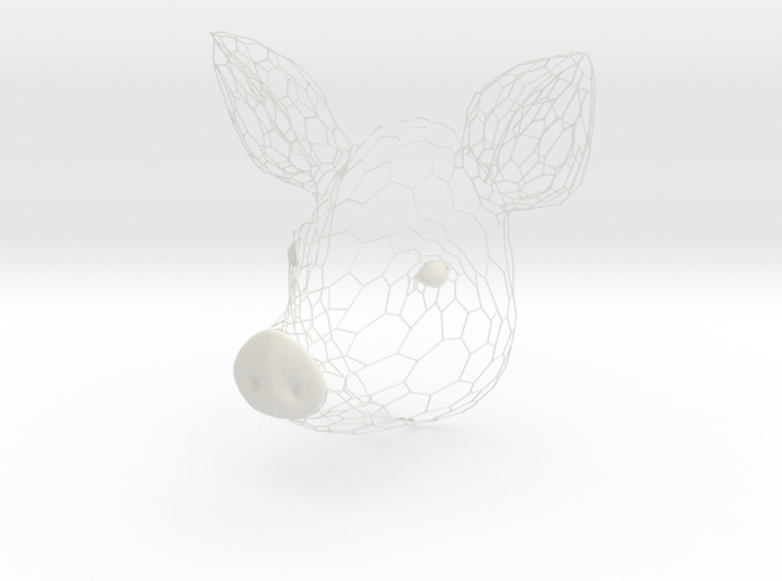 Voronoi Pig head 3d printed 