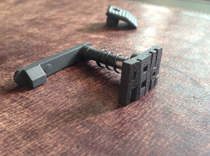 PEW! Mag Release Catch for M4 &amp; M16 Series AEGs 3d printed Matte Black Steel