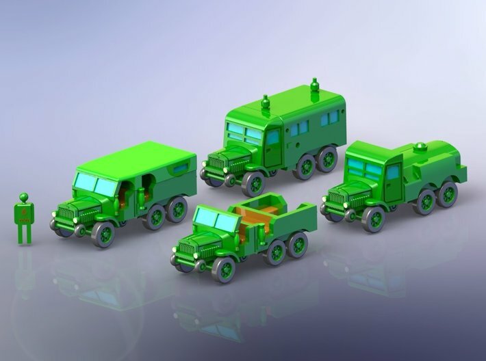 French Laffly S20 Truck Variants 1/144 3d printed
