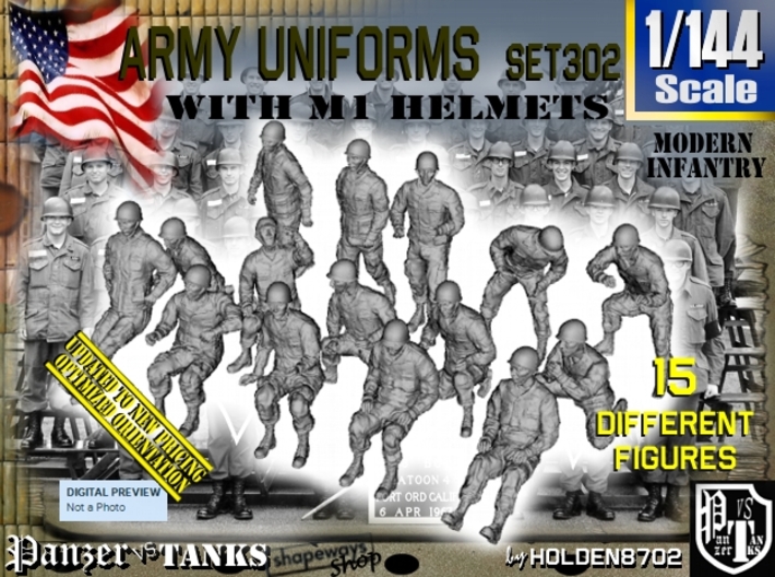 1/144 Modern Uniforms M1 Helmets Set302 3d printed