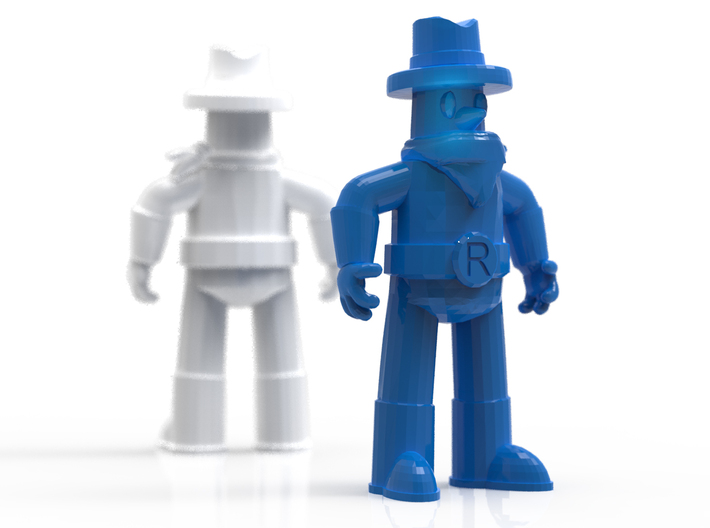 Ranger Guy 1.5&quot; Figurine (Best of All the Guys!) 3d printed Render, simulating white strong and flexible and blue strong and flexible