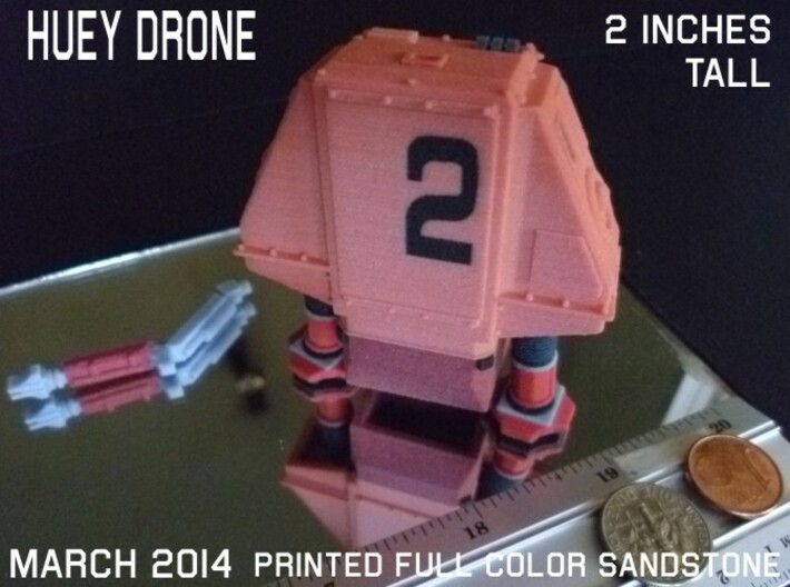 2 Inches DRONE 2 HUEY Full Color 3d printed