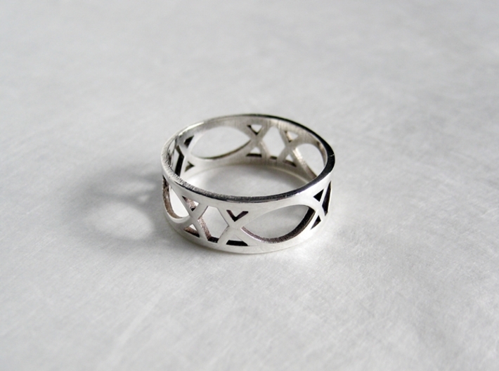 Art Deco Styled Ring  3d printed Art Deco Ring by seriaforma in Polished Silver