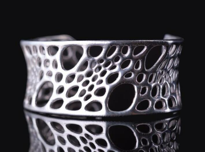 Bamboo Cuff 3d printed in sterling silver