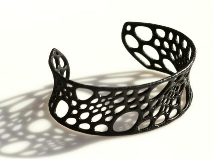 Bamboo Cuff 3d printed black strong &amp; flexible