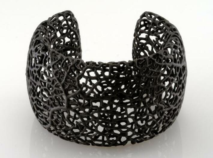 Rhizome Cuff 3d printed in black strong and &amp; flexible