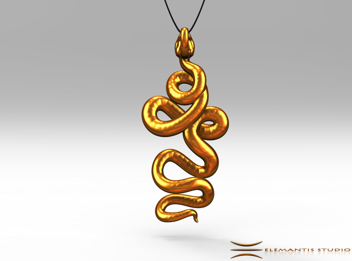 Kundalini Serpent Pendant 4.5cm 3d printed Pendant cord not included