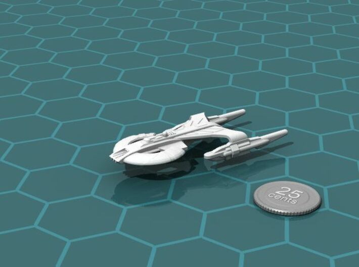 Xuvaxi Inquisitor 3d printed Render of the model, with a virtual quarter for scale.