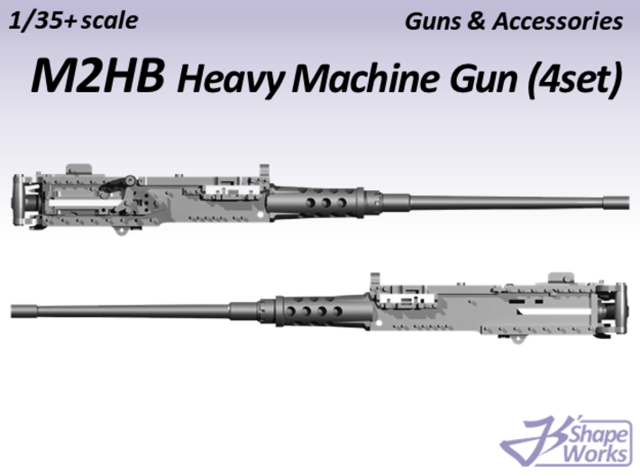 1/35+ M2HB Heavy Machine Gun (4 set) 3d printed