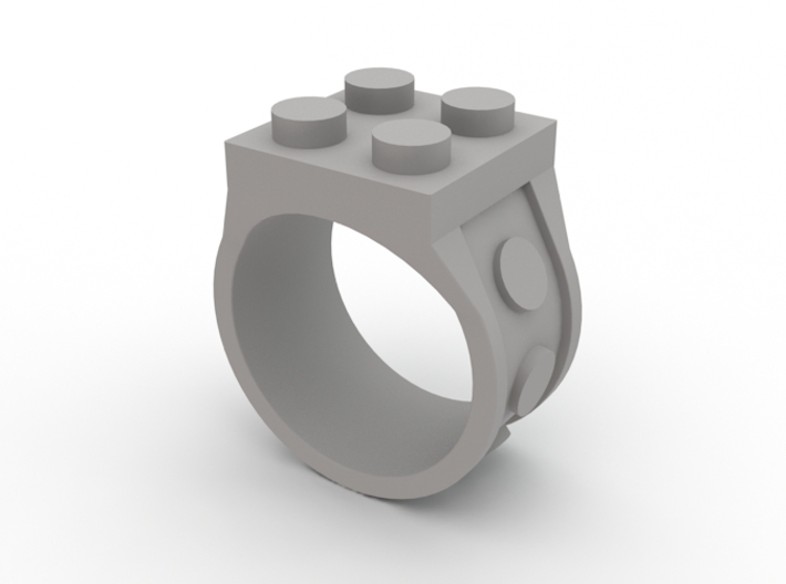Brick Ring-4 Stud - Size 10 3d printed