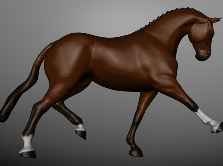 Horse Trotting 3d printed A 3D Render of the model, colored