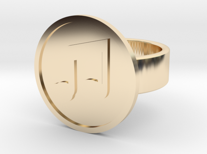 Beamed 8th Notes Ring 3d printed