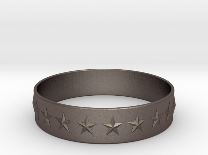 Stars Around (5 points, embossed, thin) - Ring 3d printed