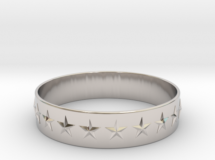 Stars Around (5 points, embossed, thin) - Ring 3d printed