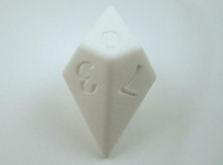 D10 Diamond Dice 3d printed In Polished White Strong and Flexible