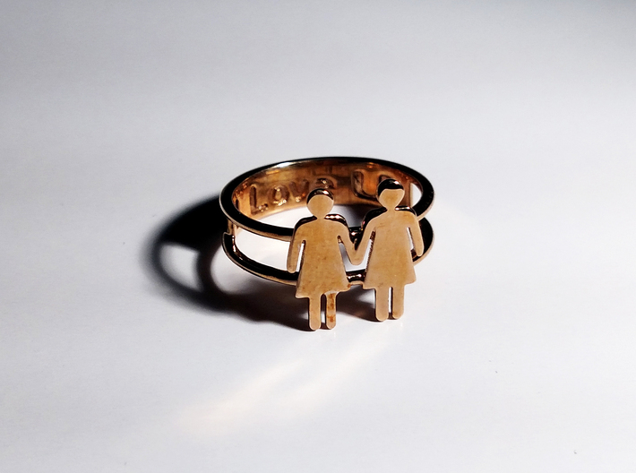 Love Collection Rings - Woman and Woman Ring 3d printed