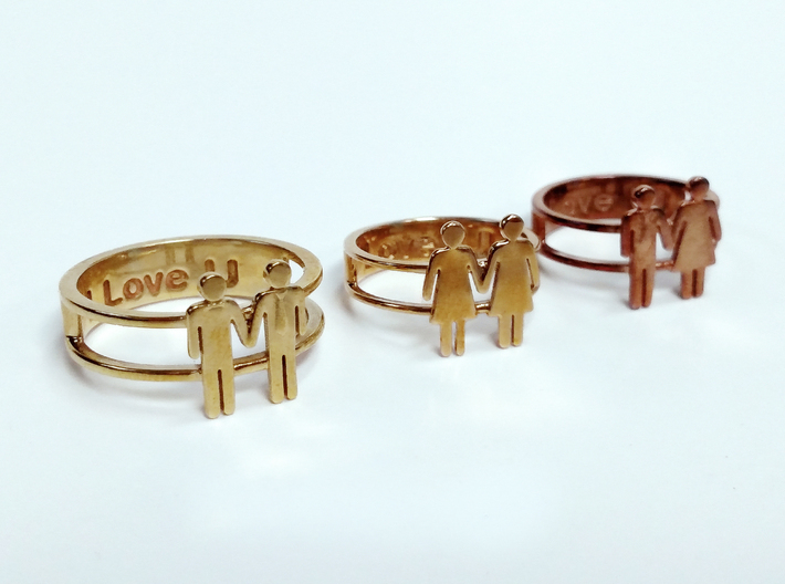 Love Collection Rings - Woman and Woman Ring 3d printed 
