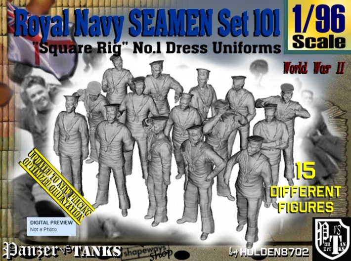 1/96 Royal Navy Seamen Set101 3d printed