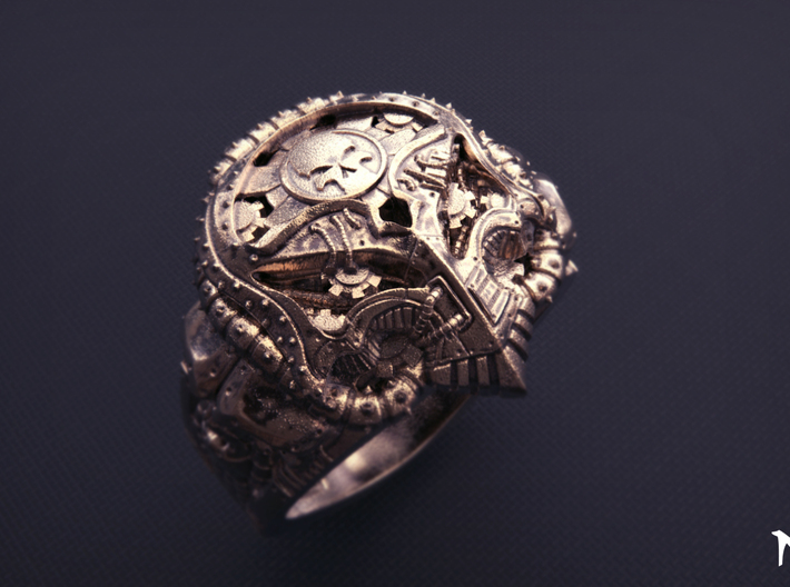 SteamPunk Skull Ring 3d printed 
