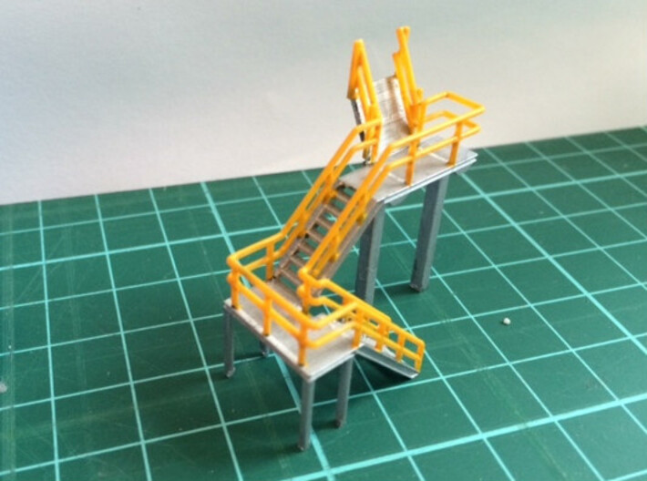 N Scale Train Inspection Platform 3d printed Painted version in Frosted Ultra Detail