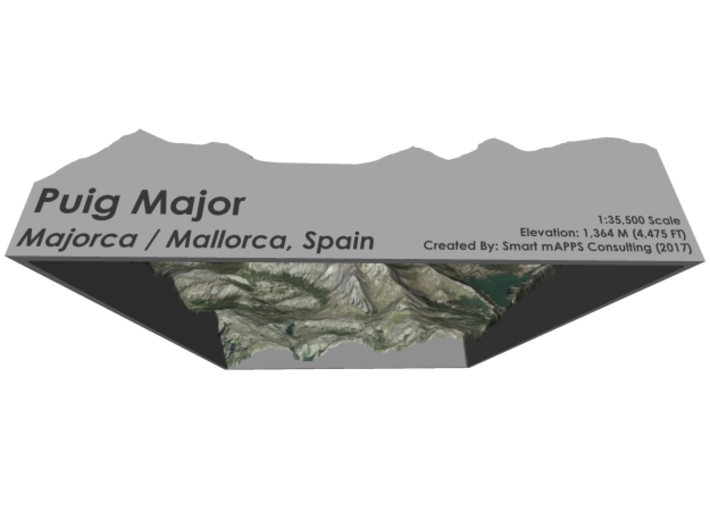 Puig Major Map, Majorca/Mallorca Spain: 8"  3d printed 