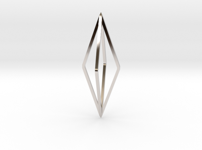 Minimalistic octahedron pendant 3d printed