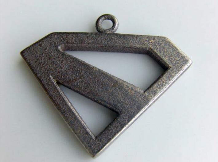 Superman Kingdom Come keychain/pendant 3d printed Stainless steel, before polishing