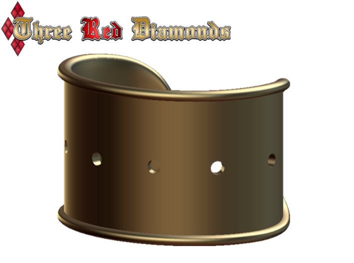Cosplay Cuff Base (with holes for screw-back spike 3d printed 4mm Holes - Blender Render