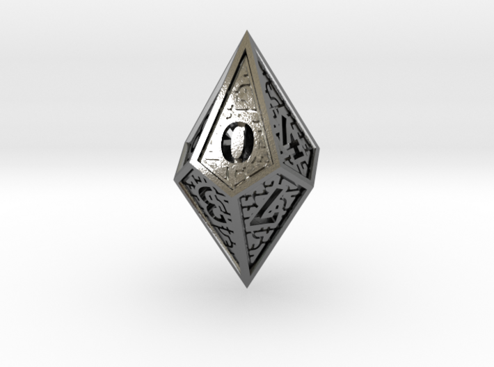 Hedron D10: Closed (Hollow), balanced gaming die 3d printed