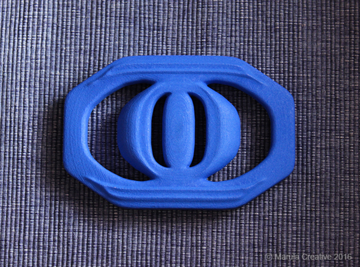 Buckle for material belt 3d printed Blue Strong & Flexible Polished