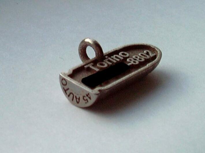 .45ACP Bullet Pet Tag 3d printed back side of .45 cal bullet pet tag (stainless steel version)