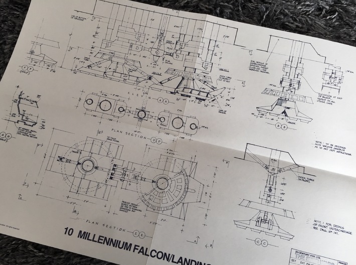 Perfect Grade Falcon, 1:72, Landing Gear Rings 1 3d printed Blueprints from Episode IV (1977)