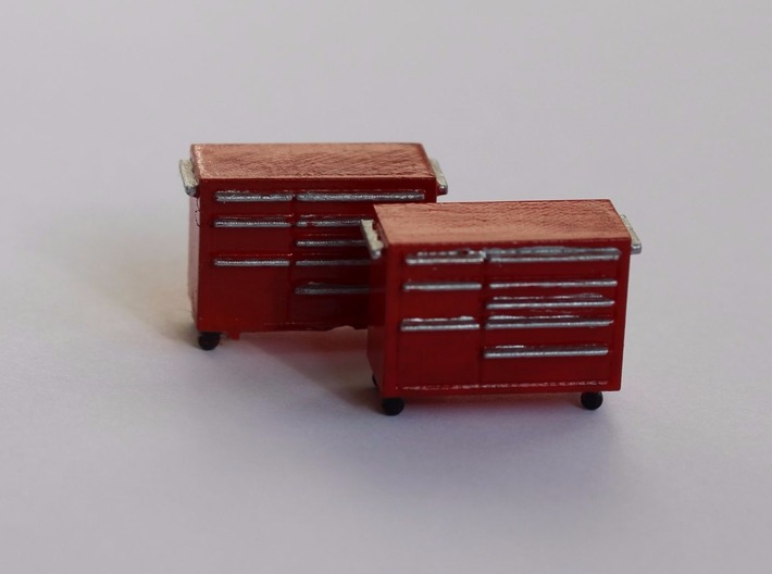 HO Scale 2x Snap-On Toolbox 3d printed Painted set of toolboxes