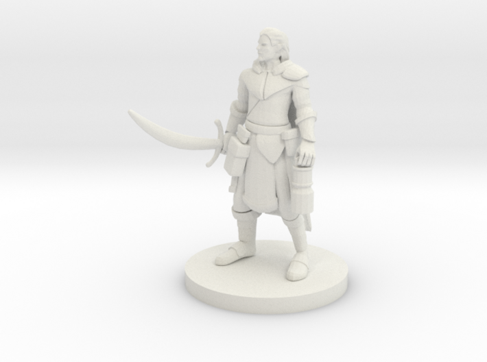 Half Elf Male Ranger with Moonblade 3d printed