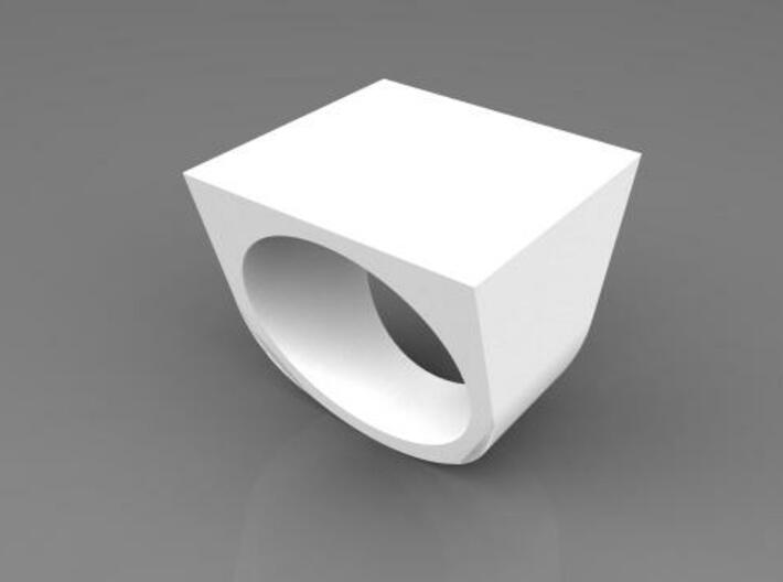 Square Ring 3d printed White Plastic