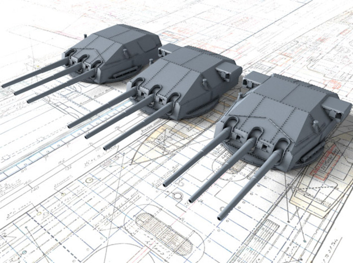 1/400 DKM Scharnhorst Turrets 28cm (11&quot;) 1943 3d printed 1/400 DKM Scharnhorst Turrets 28cm (11&quot;) 1943