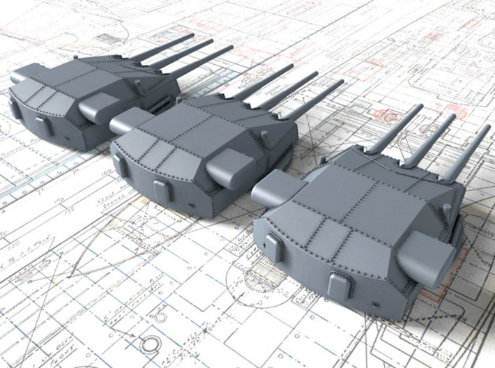 1/200 DKM Scharnhorst Turrets 28cm (11") 1939 3d printed 1/200 DKM Scharnhorst Turrets 28cm (11") 1939