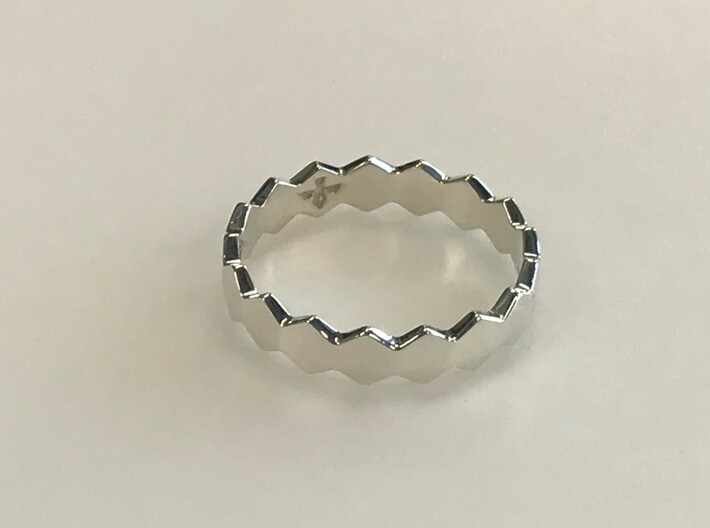 Hex Ringsaround Hexagon Geometric Ring Sizes 6-10 3d printed 