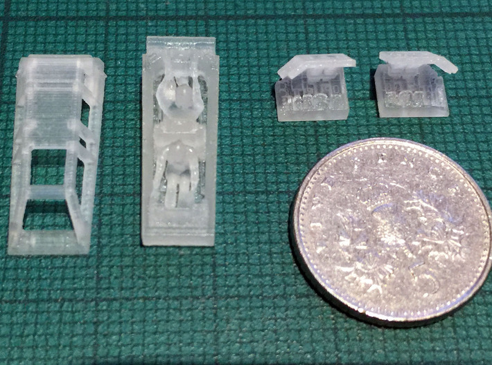 Snow speeder, Closed Canopy and Flaps, 1:144 3d printed British 5p coins are the same size as Canadian and US dimes. Frosted Extreme Detail shown.