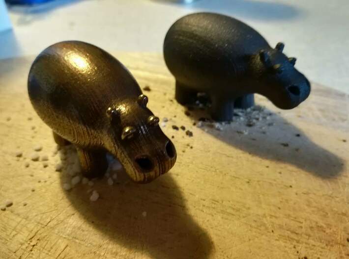 The Salt'N'Pepper Hippo 3d printed 