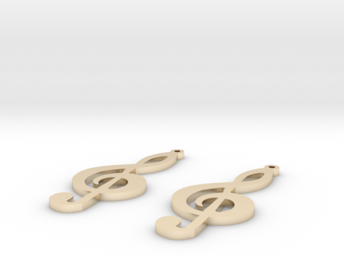 treble clef earrings 3d printed