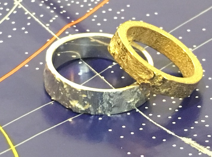 Lunar Landing Site Male (Thick) Moon Ring - Silver 3d printed