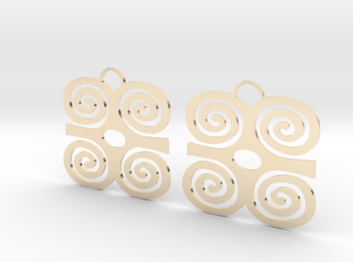 Adinkra Symbol of Strength Earrings 3d printed