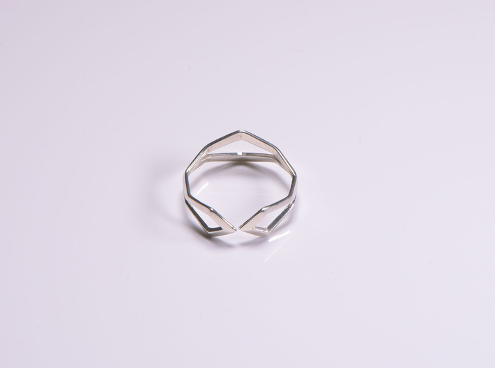 HIDDEN HEART Sharp, ring US size 4.5  3d printed 